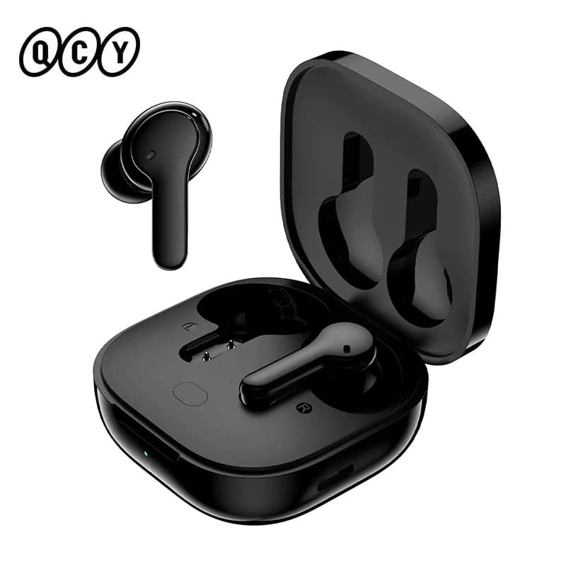 سماعات QCY T13 لاسلكية حقيقية بلوتوث 5.1 TWS سماعات أذن تحكم باللمس سماعات رأس داخل الأذن 40 ساعة انتظار 4 ميكروفونات ENC مكالمة HD
