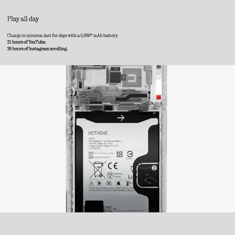 Nothing Phone （4a）Snapdragon 7s Gen 4 6.78-inch flexible AMOLED 5080mAh battery 50 MP IP64 NFC Global version - 6