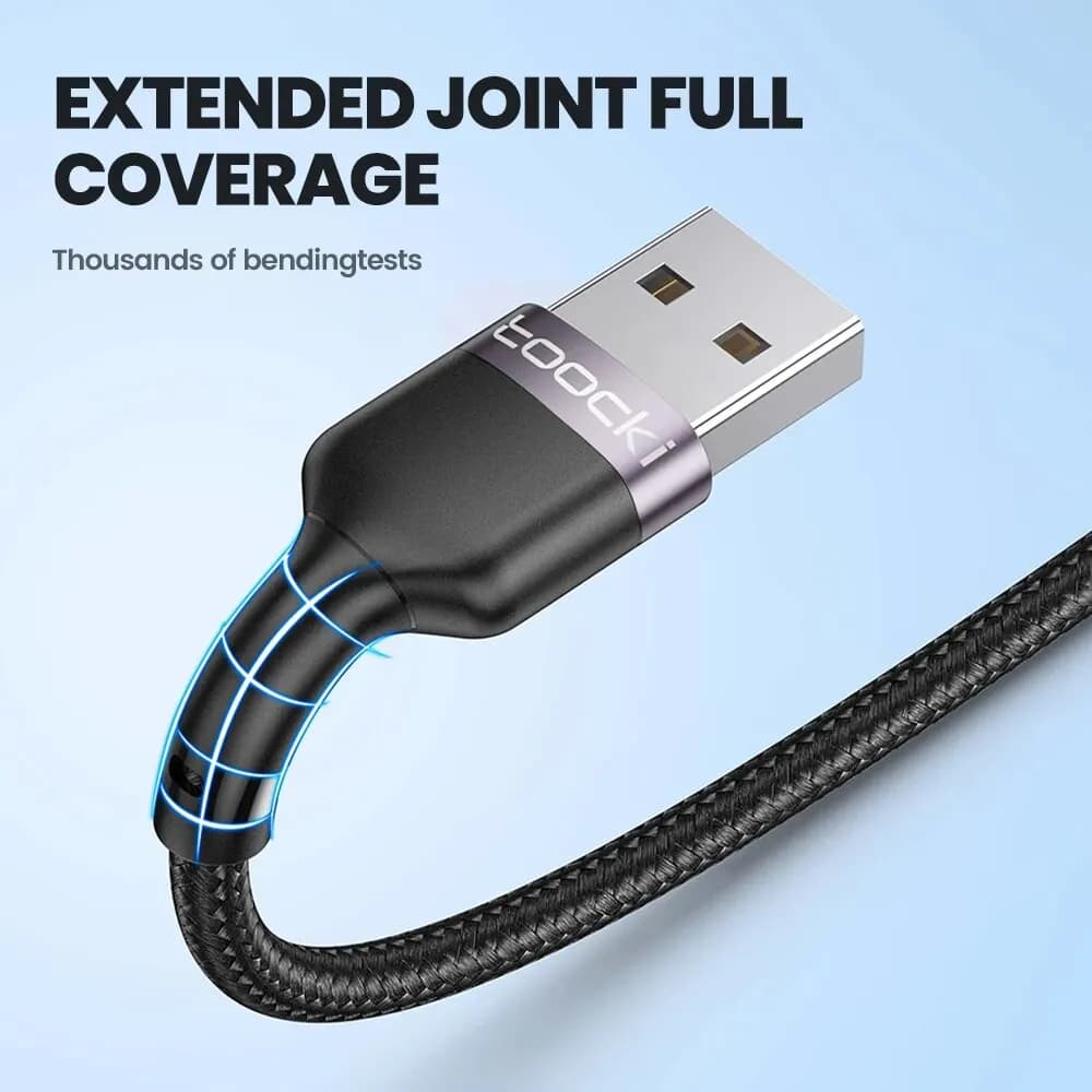 Toocki 3 in 1 USB Cable 6A 100W Micro USB Type C Charging Cable For iPhone 14 13 12 Huawei Honor Xiaomi 13 ViVo Oppo Data Cord - 5