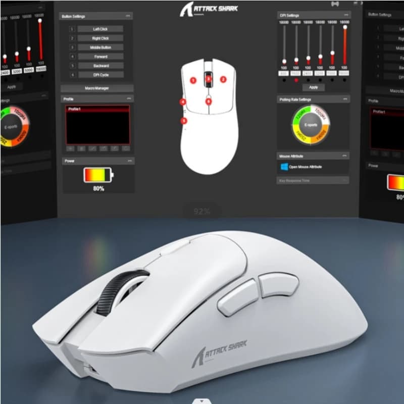 ماوس أتاك شارب R1 سوبرلايت، بلوتوث 2.4G لاسلكي، مستشعر PixArt PAW3311، 6 DPI قابل للتعديل، لألعاب المكتب - 3