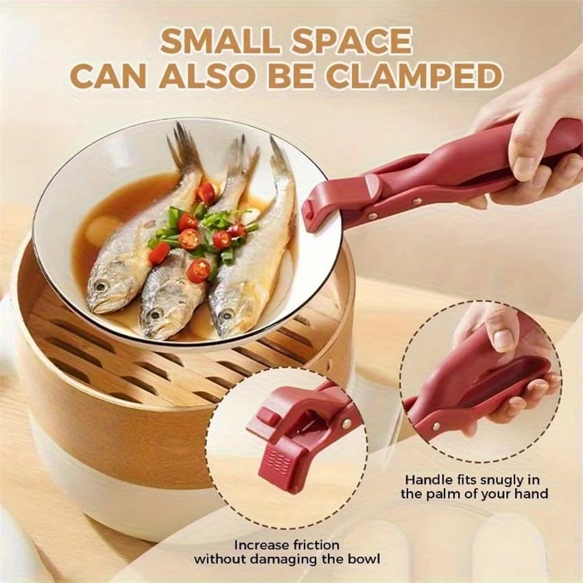 Anti-Scalding Bowl Clamp for Home Use, Non-Slip Silicone Plate Holder, Bowl Clamp, Dish Clamp, Kitchen Baking Tray and Steamer Clamp - 4