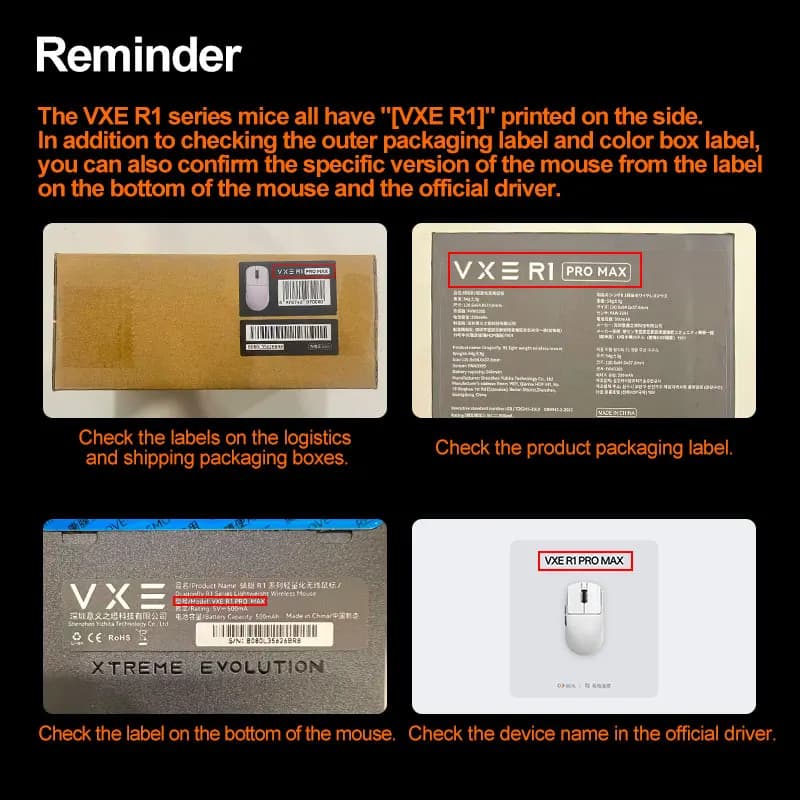 فأرة ألعاب لاسلكية ATK VXE Dragonfly R1 Pro MAX مع مستشعر PAW3395 R1 SE Plus، فأرة مخصصة للرياضات الإلكترونية وألعاب إطلاق النار، قابلة لإعادة الشحن وخفيفة الوزن - 6
