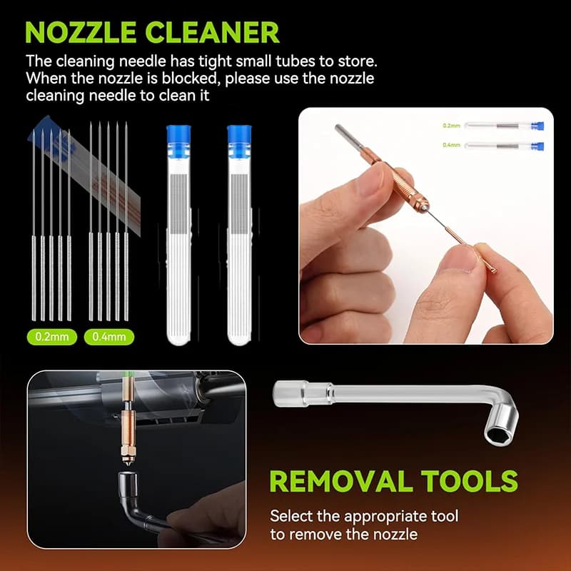 Creality "Unicorn" K2 Plus/K2/ K2 Pro/Hi Combo Quick-Swap Nozzle Kit 0.2/0.4/0.6/0.8mm with  tool All-metal integrated Nozzle - 3