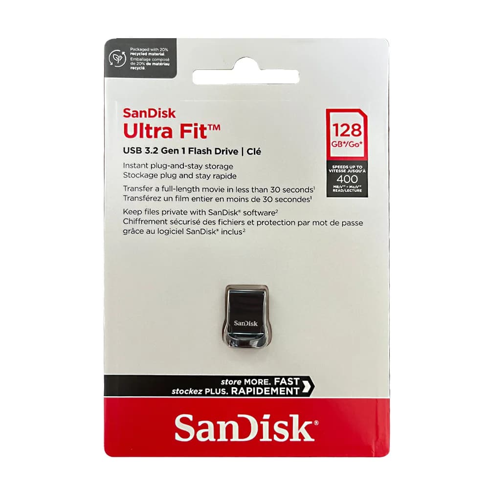 فلاشة SanDisk Ultra Fit USB 3.2 Gen 1 بسعات 128GB و256GB و512GB و1TB، سرعة قراءة تصل إلى 400MB/s، و32GB و64GB بسرعة 130MB/s - 5