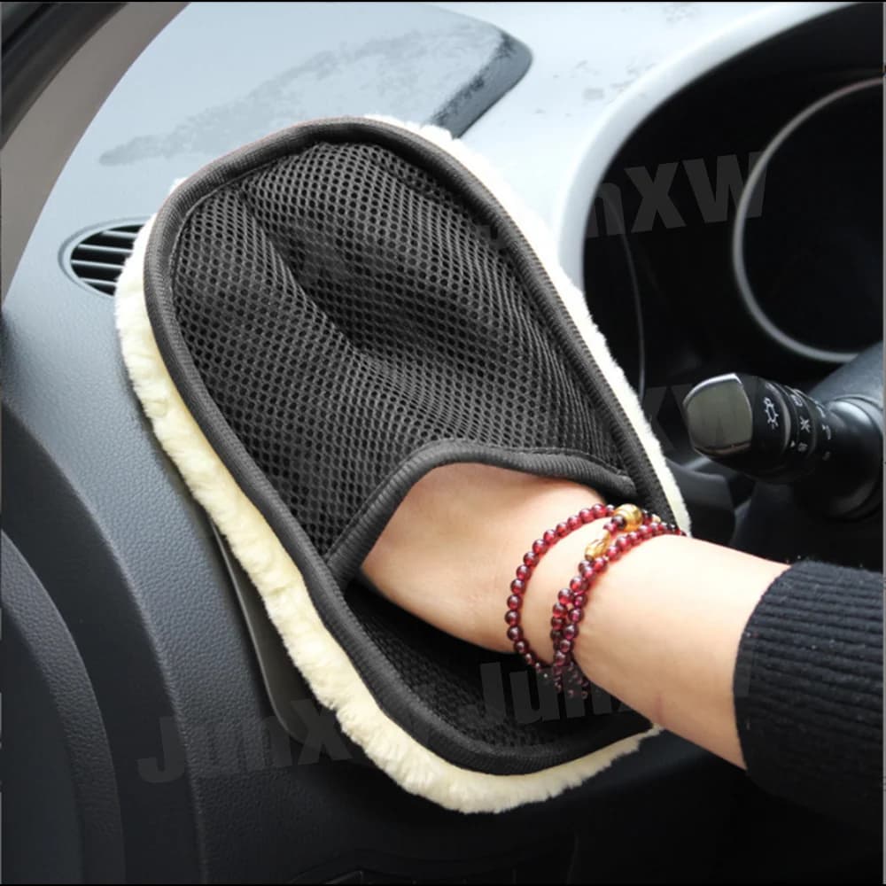 Car Washing Imitation Wool Gloves Thickened Plush Car Wiping Gloves Car Cleaning Supplies Waxing and Polishing Washer Products - 3