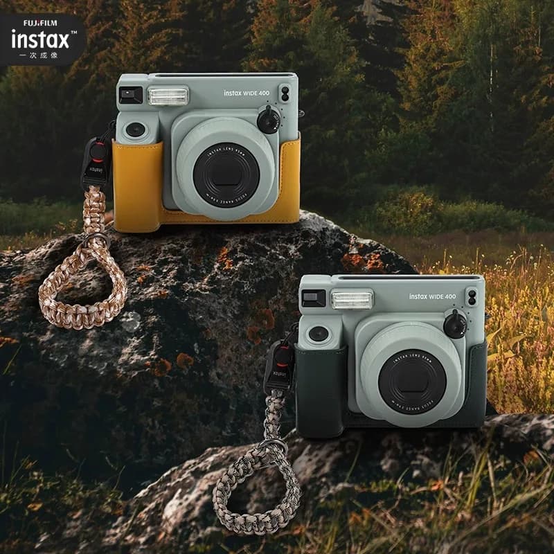 كاميرا فوجيفيلم Instax Wide 400 الأصلية الجديدة، كاميرا فورية، فيلم واسع 300، ترقية اختيارية، مجموعة حبل يد وقاعدة
