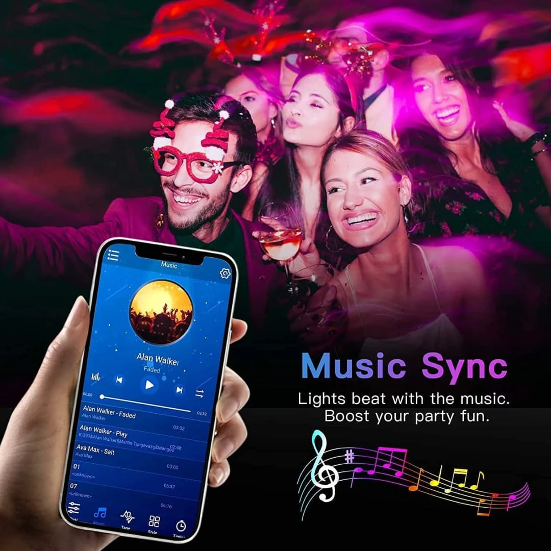 Bluetooth LED Strip Lights Smart SMD 5050 APP Remote Control Flexible Ribbon Diode Lamp Tape TV Backlights Game Room Home Decor - 3