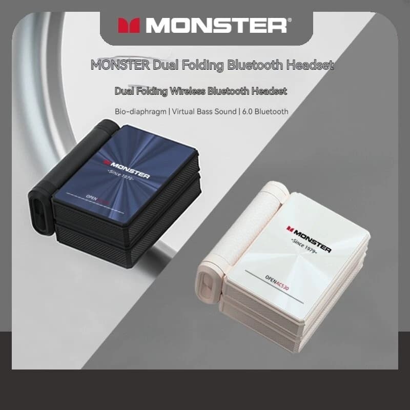 MONSTER AC530 Earphones Bluetooth 6.0 IPX5 Waterproof Double Fold Ear Hanging Bone Conduction Sports Running Headphones Gifts - 2