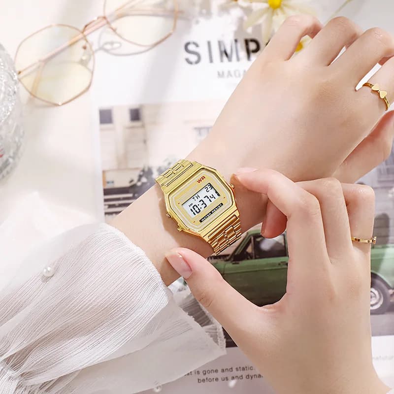 Luxury Rose Gold Women Watches Electronic Digital Display Retro Style Clock Men's Relogio Masculin Reloj Hombre homme - 6
