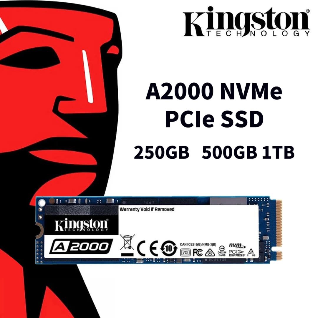 محرك أقراص كينجستون SSD A2000 NVMe PCIe M.2 2280 250 جيجا بايت 500 جيجا بايت 1 تيرا بايت محرك أقراص صلبة داخلي للكمبيوتر الشخصي دفتر الملاحظات الكمبيوتر المكتبي