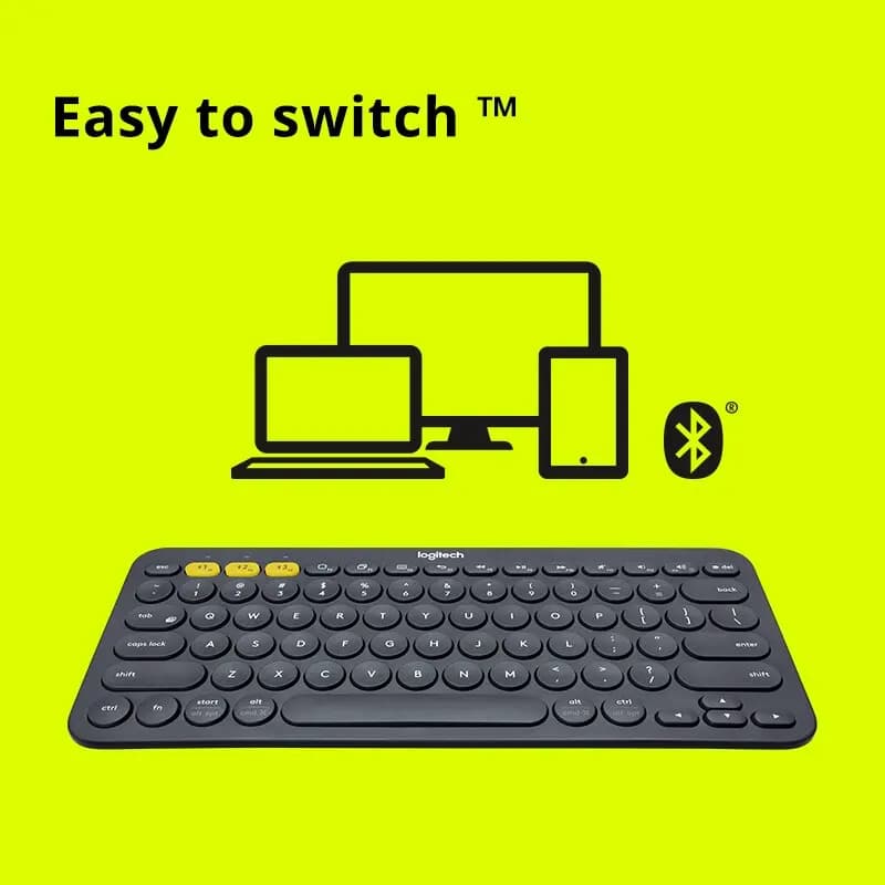 لوحة مفاتيح Logitech K380 لاسلكية، بلوتوث، شبكة حمراء، مناسبة للكمبيوتر اللوحي وiPad والمكتب - 3