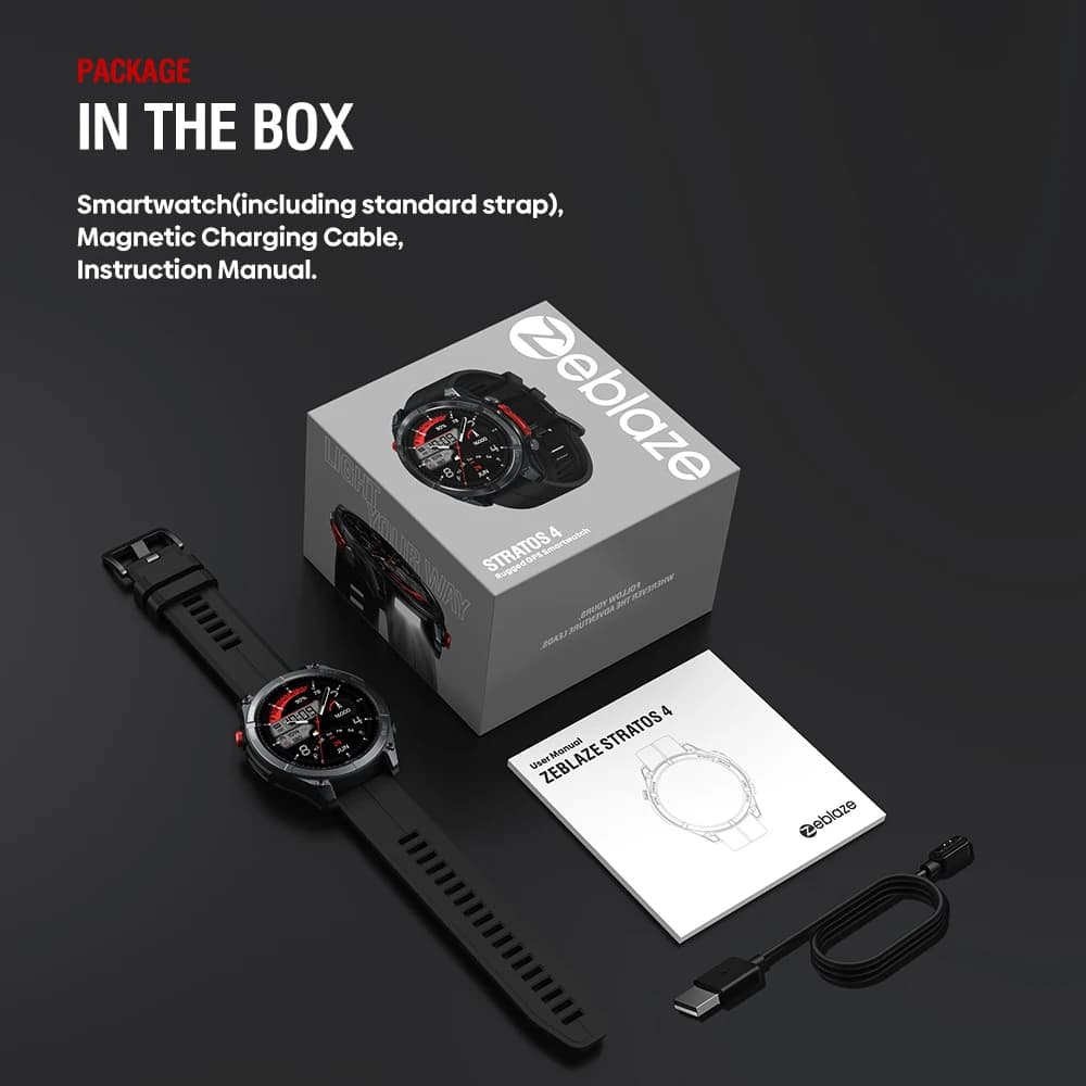 NEW Zeblaze Stratos 4 GPS Smart Watch 1.43 AMOLED Display Built-in Compass Barometric Altimeter Flashlight Voice Call Smartwatch - 6