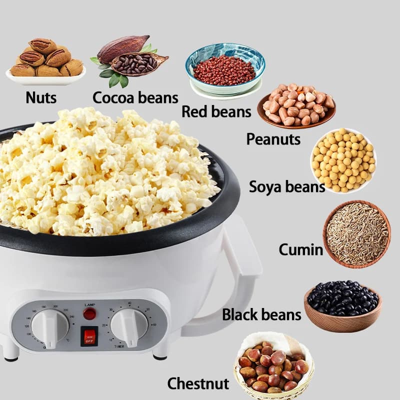 Electric Coffee Bean Roaster Coffee Baked Peanut Beans Baking Stove Popcorn Make Dryer Roasting Machine Grain Drying - 3