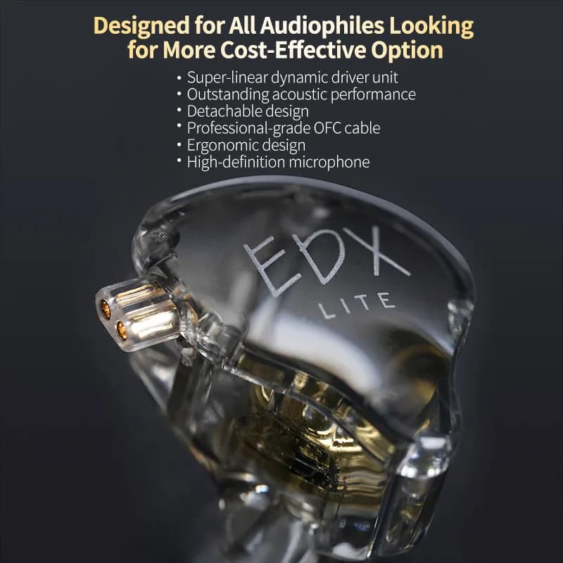 KZ EDX Lite Wired In Ear Earphones  Monitor Stage Live Headphones HIFI Stereo Bass Music Earbuds Sports Gaming Headset - 2