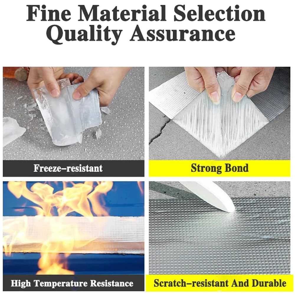 Waterproof Tape High Temperature Resistance Aluminum Foil Butyl Tape Fixing Wall Pool Roof Crack Duct Repair Sealed Self Tape - 4