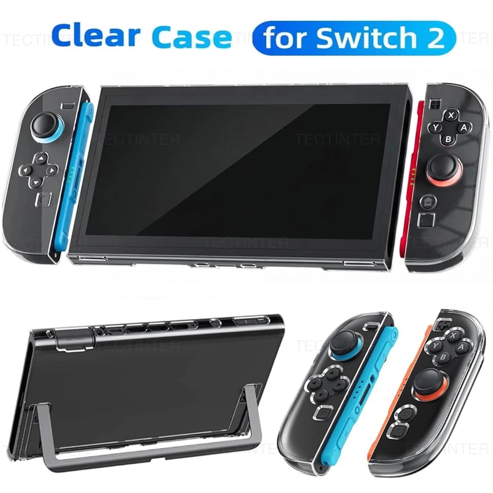 حافظة صلبة شفافة لجهاز NS Switch 2 Joycon تحكم سبليت الغطاء الواقي الجلد شل حامي للتبديل 2 الملحقات