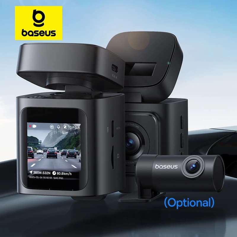 Baseus 3K Dash Cam VD1 كاميرا أمامية وخلفية HD مدمجة نظام تحديد المواقع غاليليو مكثف فائق جهاز تسجيل فيديو رقمي للسيارات مسجل كاميرا السيارة دعم مواقف السيارات 24H