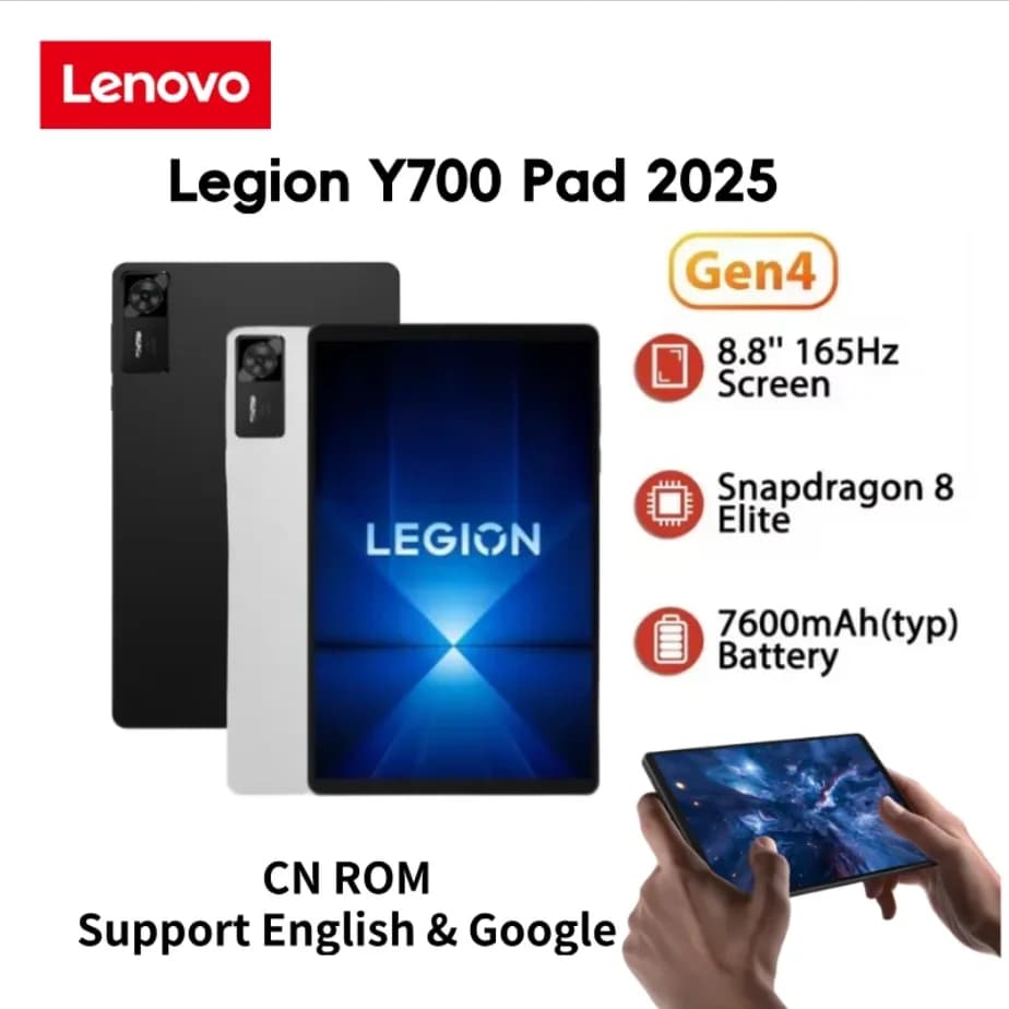 لينوفو ليجيون Y700 2025 سي ان اندرويد باد الجيل 4 TB322FC تابلت ألعاب 12/256 جيجا بايت 16/512 جيجا بايت سنابدراجون 8 ايليت 8.8 بوصة 165 هرتز 7600 مللي أمبير تابلت