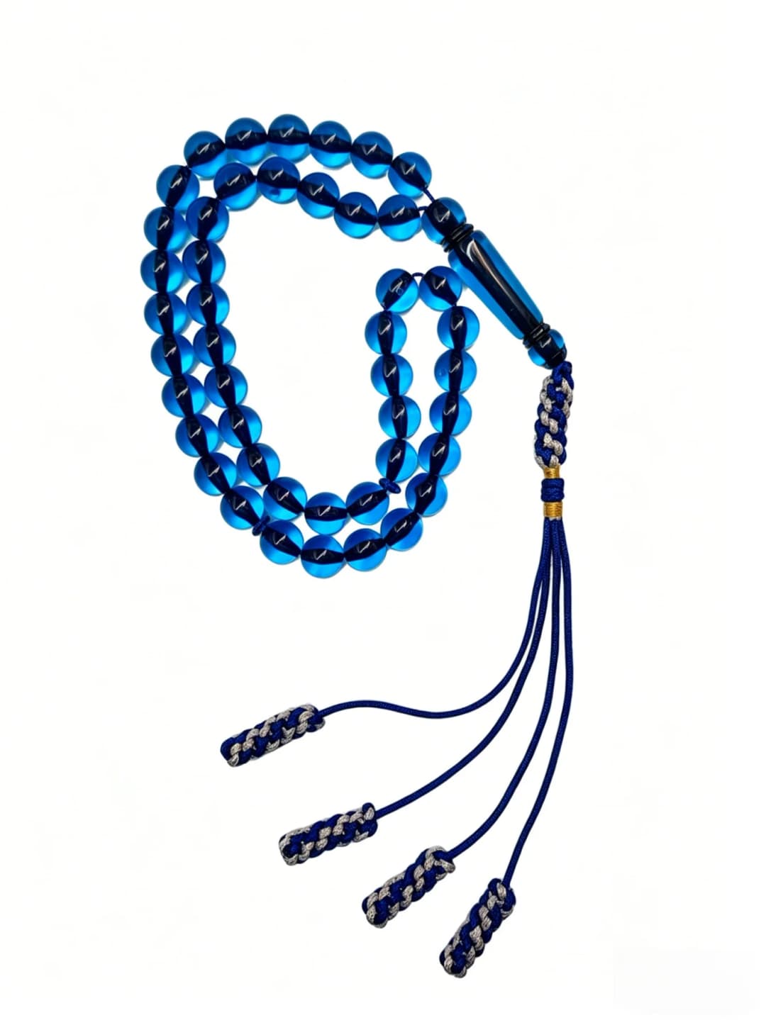 Handmade Mixed Color Tassel Islamic Tasbih 45 Transparent Beads Middle Eastern Prayer Beads - 2