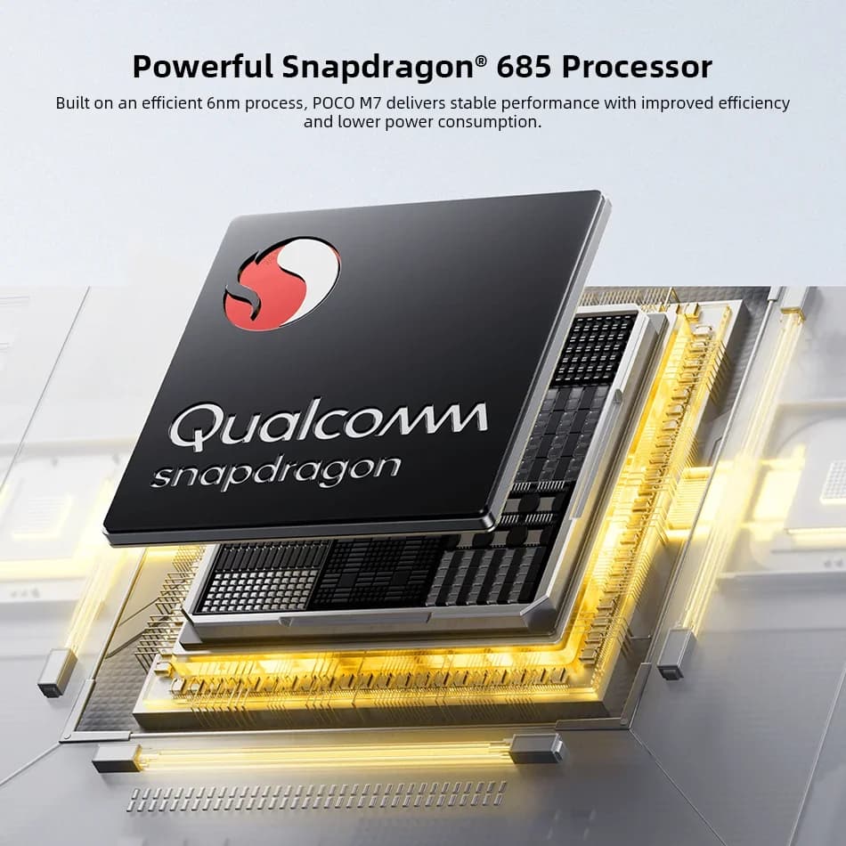 هاتف POCO M7 نسخة عالمية، معالج Snapdragon® 685، NFC، ذاكرة 128GB/256GB، شاشة 144Hz، كاميرا 50MP، بطارية 7000mAh، شحن سريع 33W - 2