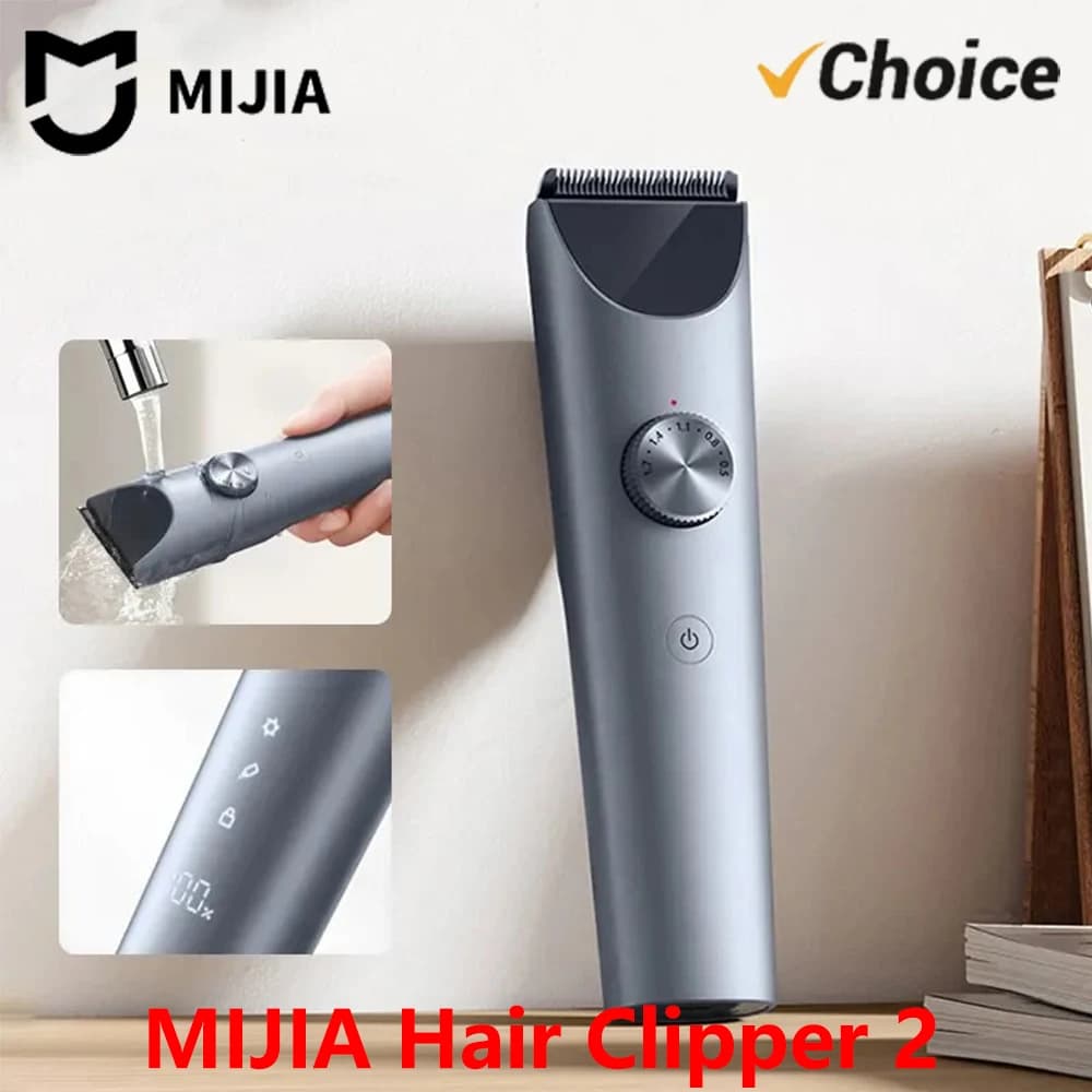 جديد MIJIA ماكينة قص الشعر 2 ماكينة تشذيب اللحية الاحترافية مقاومة للماء IPX7 لاسلكية ماكينة حلاقة Mijia Clipper 2