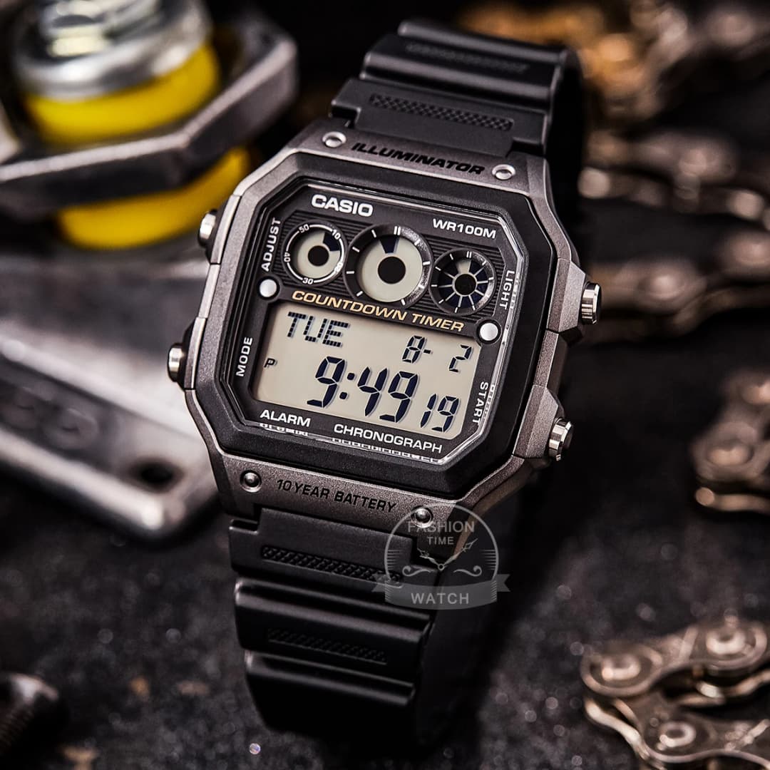 Casio for men  Multi-Function Electronic Watch Water Resistant Resin Strap AE-1300WH-8A - 4