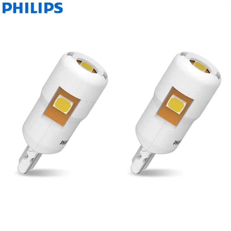 Philips 24V Ultinon Pro6000 T10 W5W Truck LED Signal Interior Bulbs 4000K Warm White Plate Reading Position Light 24961WU60X2 - 2