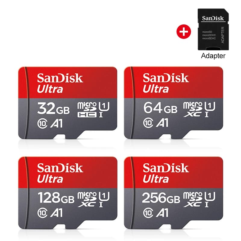 بطاقة ذاكرة Sandisk Ultra Micro tf SD بسعة 128 جيجابايت و32 جيجابايت و64 جيجابايت و256 جيجابايت، بطاقة ذاكرة فلاش SD/TF، بطاقة ذاكرة miniSD للهاتف - 2
