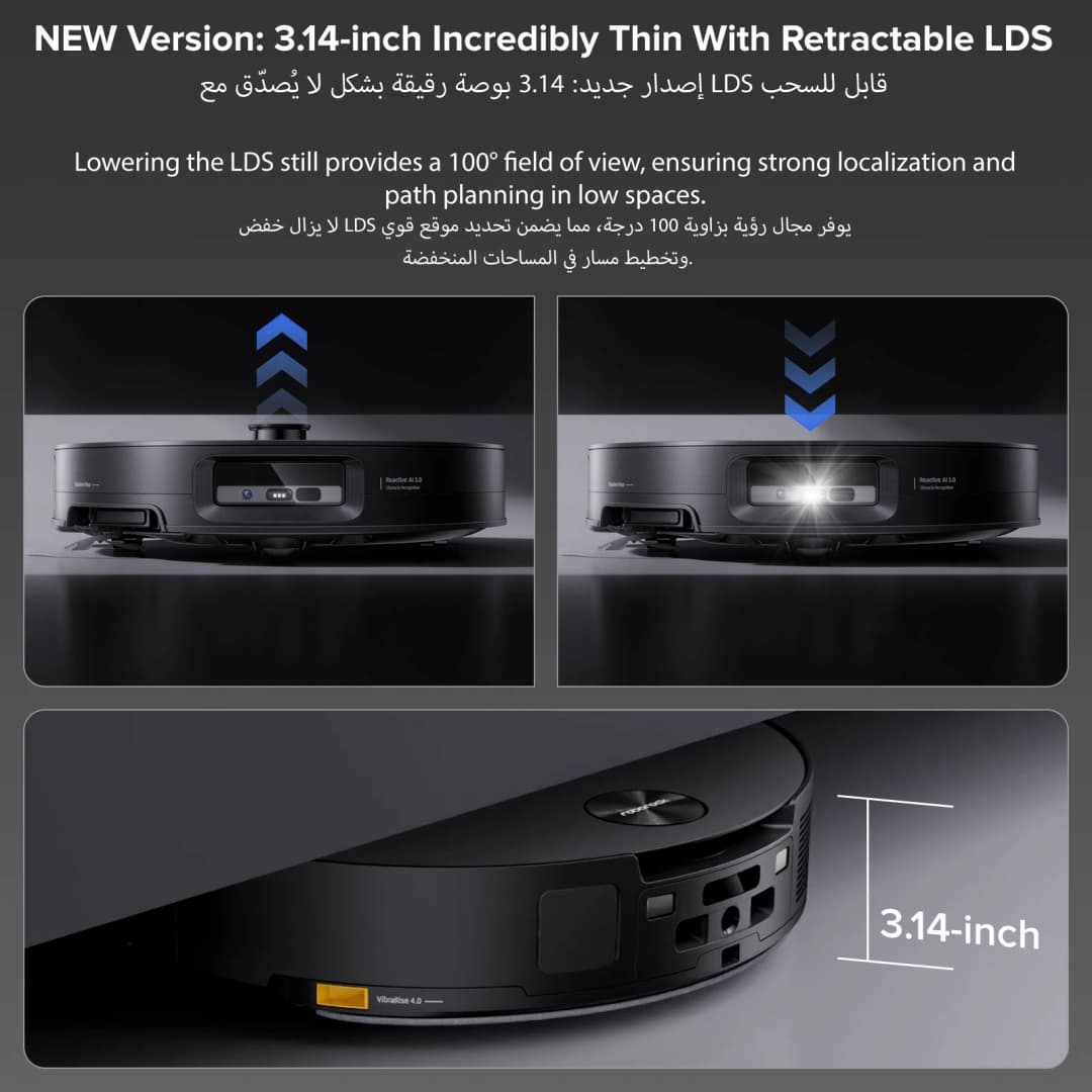 roborock Saros 10 Robot Vacuum and Mop 22000Pa Suction AI Obstacle Avoidance 3.14-inch Ultra Thin Intelligent Dirt Detection - 2