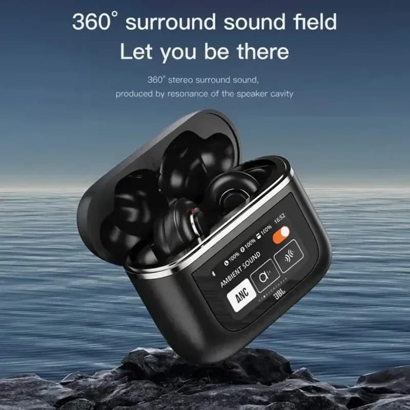 سماعات أذن بلوتوث لاسلكية JBL Tour Pro 2 مع علبة ذكية مزودة بإضاءة LED، إلغاء ضوضاء نشط، سماعات ستيريو لاسلكية حقيقية - 2