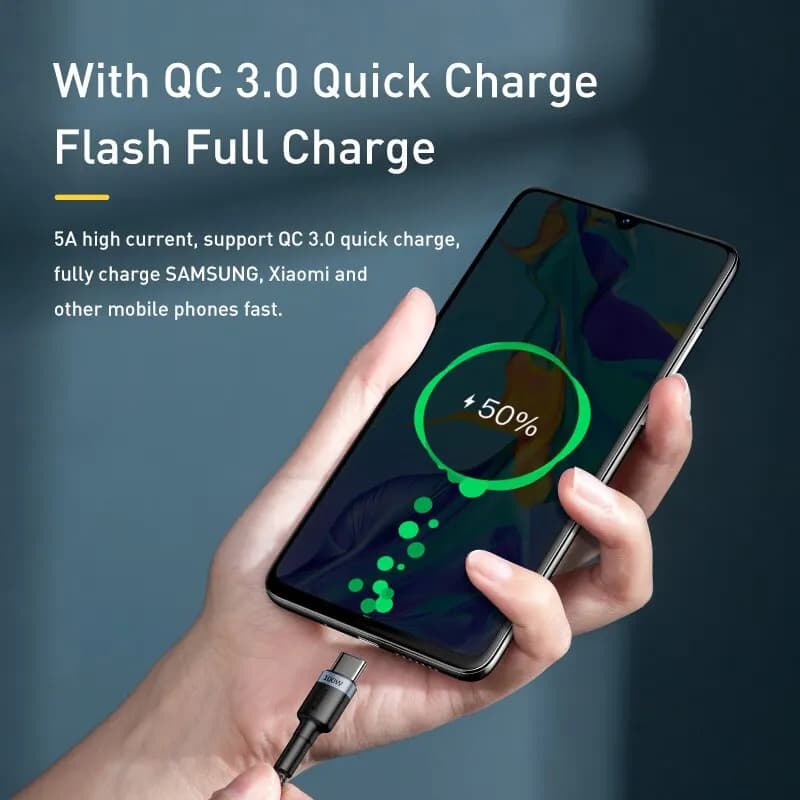 كابل Baseus USB Type C إلى USB C لهواتف آيفون 16 15 شحن سريع 100W PD لكابل ماك بوك شاومي سامسونج Type-C - 3