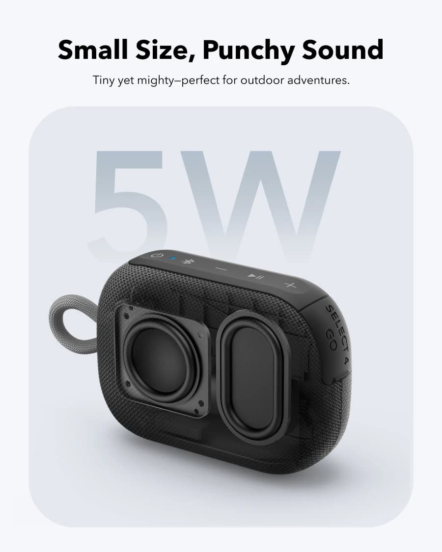 سماعة استحمام بلوتوث Soundcore Select 4 Go من Anker، مقاومة للماء/الغبار IP67، سماعة محمولة فائقة، وقت تشغيل 20 ساعة - 3