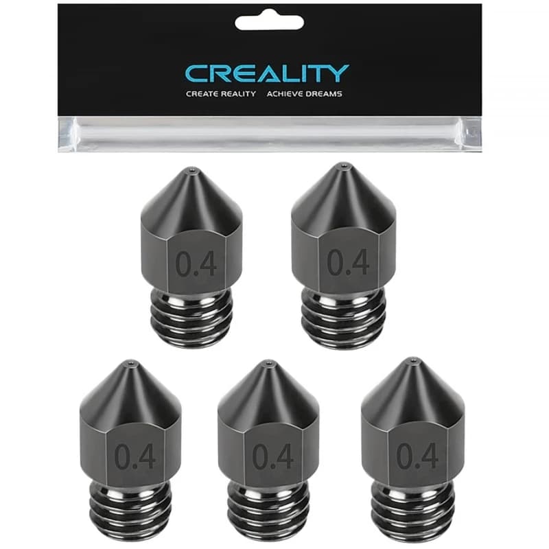 فوهة MK8 من الفولاذ المقسى من Creality للطابعات ثلاثية الأبعاد، فوهة معدنية بالكامل محدثة لـ Ender 3 وEnder-3 Pro وS1 وسلسلة CR-10
