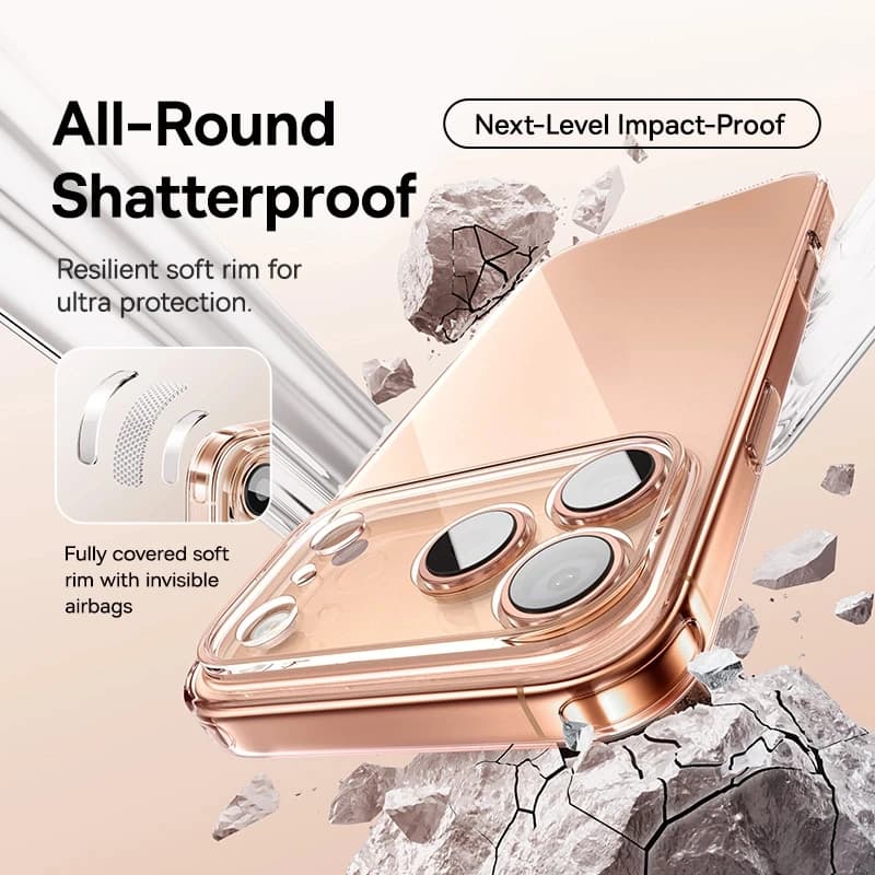 Baseus Clear TPU Case for iPhone 17 16 15 14 13 12 11 Pro Max Plus Air Soft Transparent Phone Cover Soft Thin Protective Case - 4