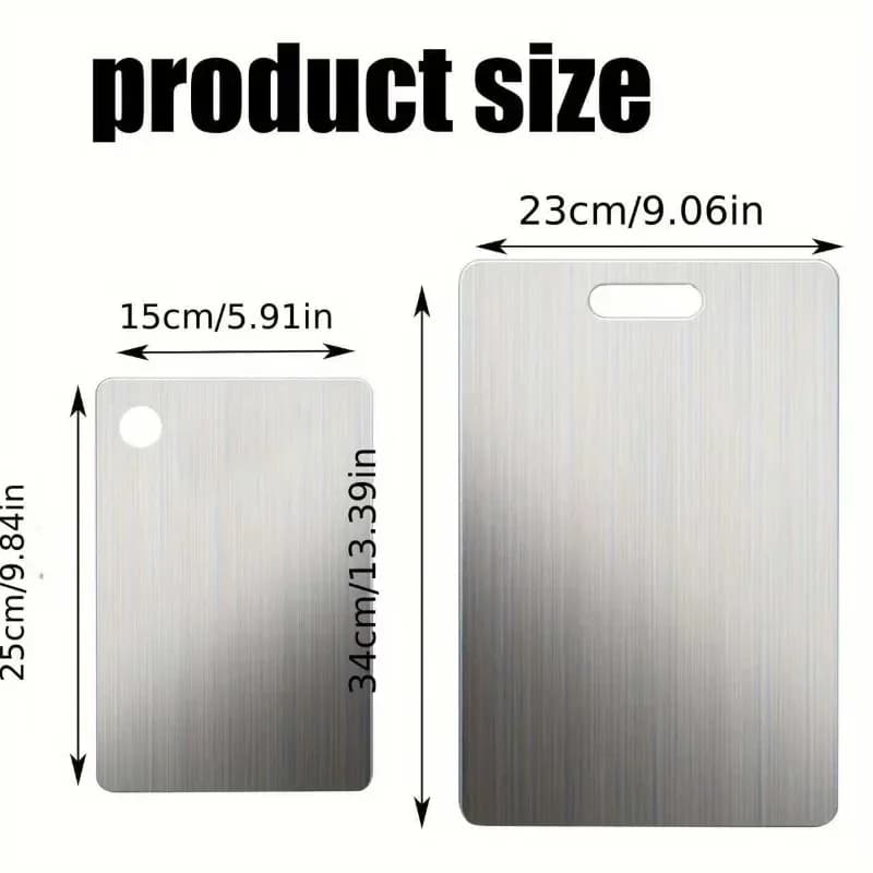 2pcs Stainless Steel Cutting Board Set - Heavy Duty Non-Slip for Meat & Vegetables | BPA Free & Rust Proof - 2