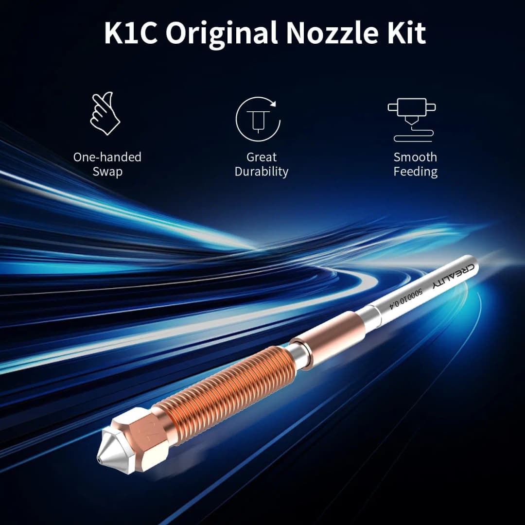 فوهة رسمية من كرياليتي K1C/K1 Max، 1/2/3 قطع، استبدال سريع، فولاذ مقوى، متوافقة مع K1 Max/Ender 3 V3 KE، قطعة طابعة 3D - 3