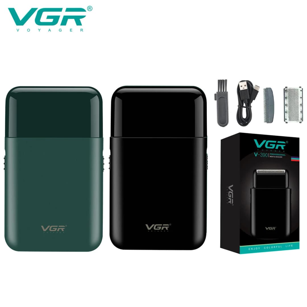 VGR V-390 ماكينة حلاقة صغيرة بشفرة واحدة لاسلكية لتشذيب اللحية قابلة لإعادة الشحن ماكينة حلاقة كهربائية للوجه والجسم للرجال - 2