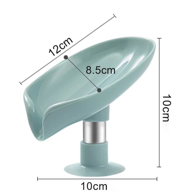 Leaf Shape Soap Tray PP Soap Box Non-slip Drain Soap Dish With Suction Cup Sponge Soap Holder Bathroom Accessories - 6