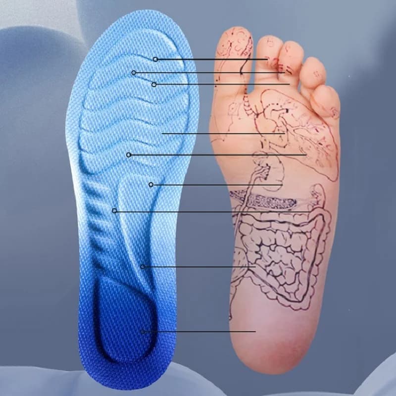 نعال رياضية للأحذية للنساء والرجال نعل PU ناعم قابل للتنفس وسادة امتصاص صدمات 4D نعال رعاية تقويم العظام للقدمين - 6