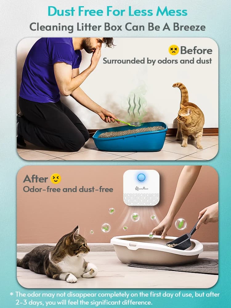 DownyPaws 4000mAh Smart Cat Odor Purifier For Cat Litter Box Deodorizer Pet Toilet Air Purifier Dog Cat Litter Deodorant - 2