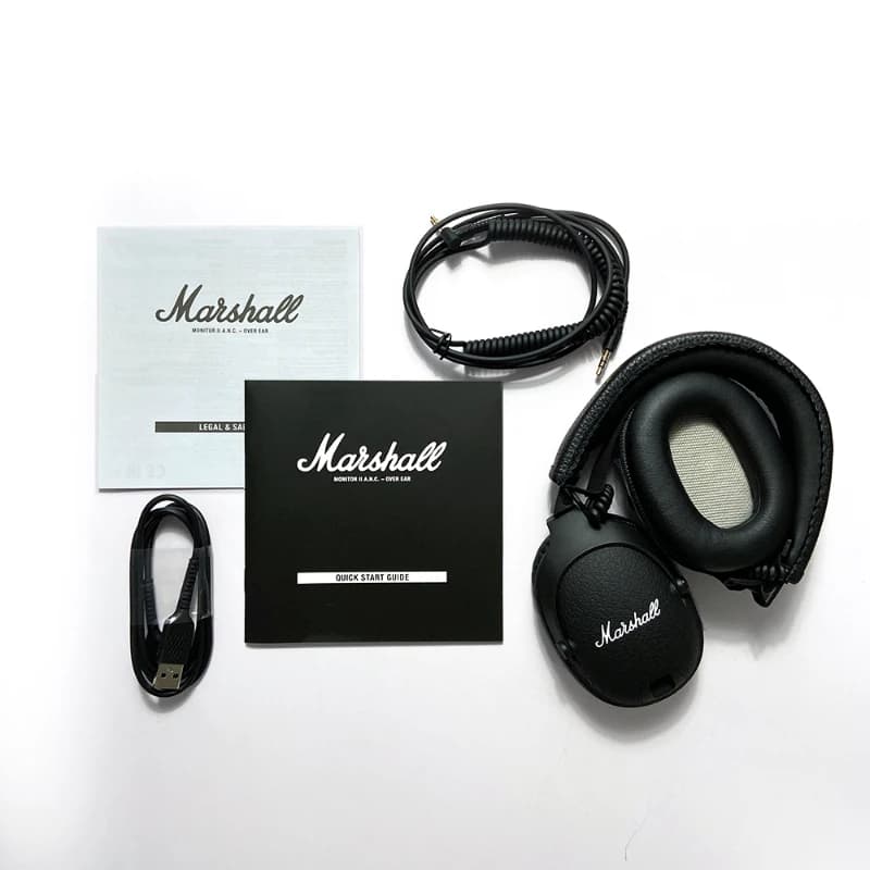 سماعات رأس بلوتوث لاسلكية Marshall Monitor II ANC الأصلية مع إلغاء الضوضاء النشط - سماعات موسيقى ورياضة وألعاب مع مضخم صوت - 6