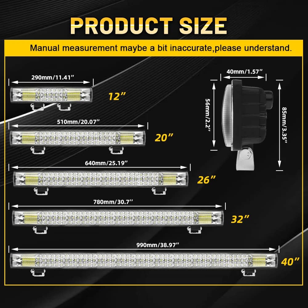 شريط إضاءة LED CO LIGHT 40 بوصة 780 واط 3 صفوف مصباح ضباب LED للقيادة مزيج إضاءة الطرق الوعرة إضاءة عمل LED لسيارات UTE ATV UTV SUV - 2