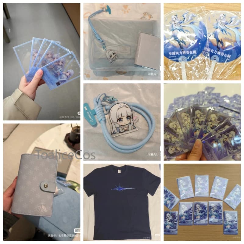 Genshin Impact X OnePlus Ace 6T Official Collab Collectible Set Ayaka Tartaglia Skirk T-shirt Card Wallet Acrylic Keychain File