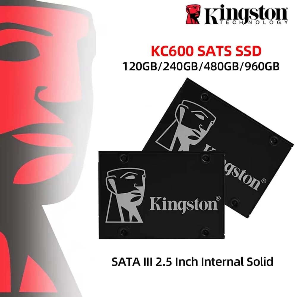 قرص كينجستون KC600 SSD، 1 تيرا إلى 2 تيرا، SATA 3، 2.5 بوصة، داخلي، قرص صلب حالة ثابتة، متوافق مع أجهزة الكمبيوتر المكتبية والمحمولة