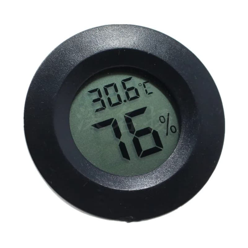 +70 ° مقياس حرارة ورطوبة رقمي صغير بشاشة LCD دائرية، مستشعر وكاشف لدرجة الحرارة والرطوبة، للفريزر وصندوق السيجار - 5