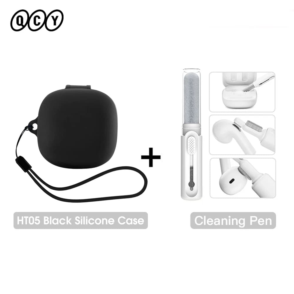 سماعات QCY HT05 لاسلكية غطاء سيليكون ناعم سماعات QCY HT05 Melobuds ANC غطاء واقي مع حزام مجموعات تنظيف السماعات - 2
