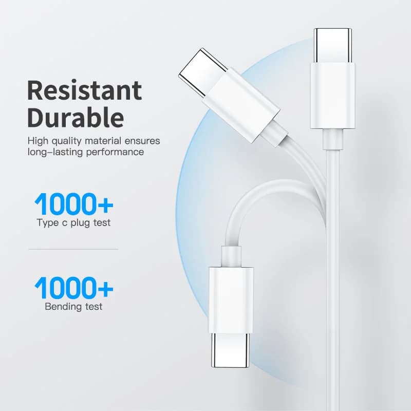 كابل شحن سريع PD 100W من USB-C إلى USB-C لهواتف iPhone 15 و16 و17 Pro Max وHuawei Mate 60 وXiaomi وSamsung كابل بيانات من Type C إلى Type C - 3