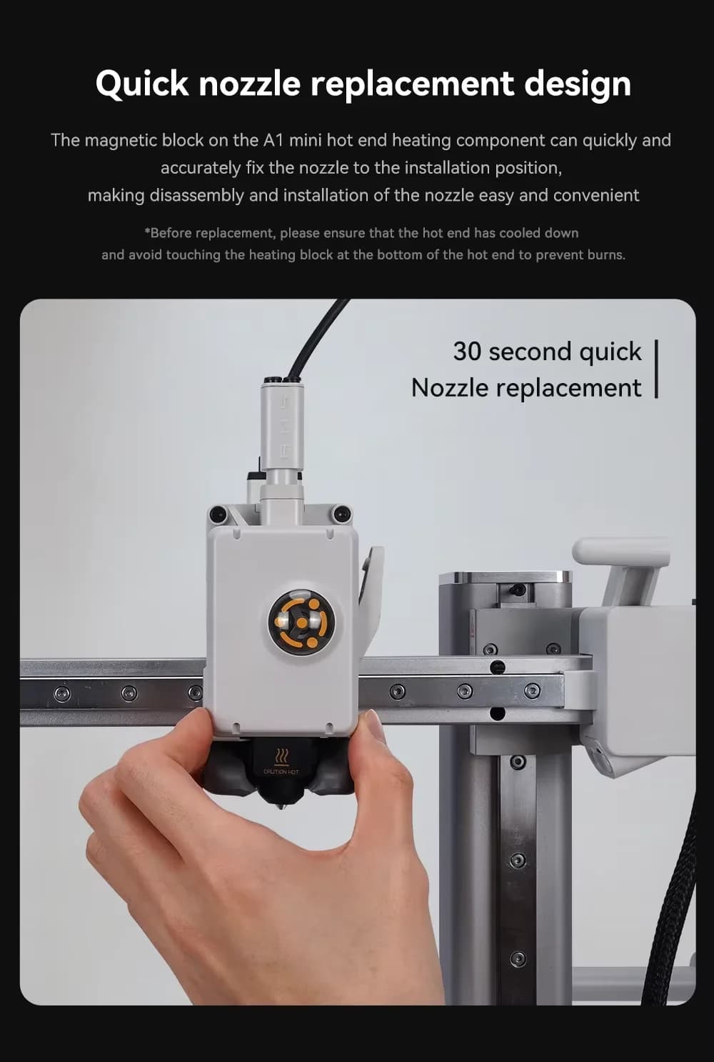 Upgrade Bambu Lab Hotend Set A1/A1 Mini heating Assembly 0.2/0.4/0.6/0.8mm Hardened steel Nozzles Bamboo Lab A1/A1Mini series - 5