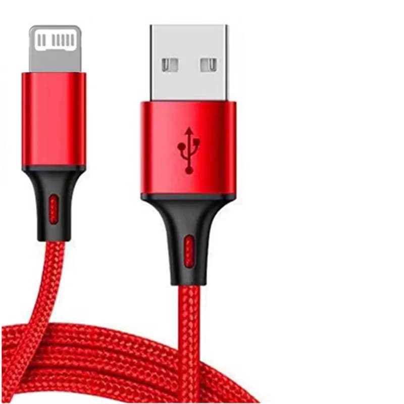 كابل شحن و مزامنة بيانات USB بطول 20 سم و0.5 متر و1 متر و2 متر و3 متر لهواتف آيفون 14 و13 و12 و11 برو وXR وXS MAX و5 و6 و7 و8 بلس وآيباد ميني وآير 2 - 3
