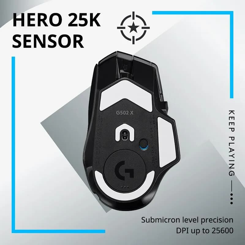 فأرة الألعاب Logitech (G) G502 X الإصدار المتقدم الجديد بمحرك HERO هجين بصري-ميكانيكي - 5